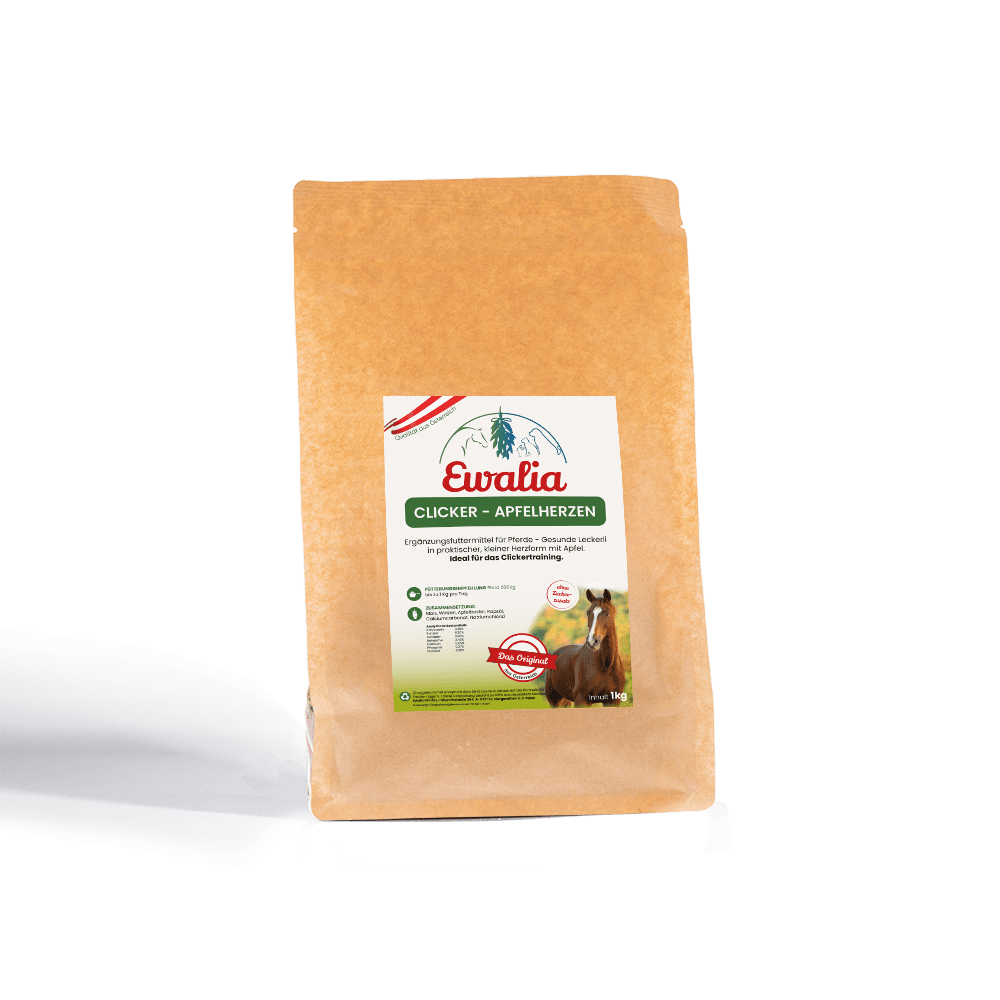 EWALIA Clicker-Apfelherzen für Pferde 1kg
