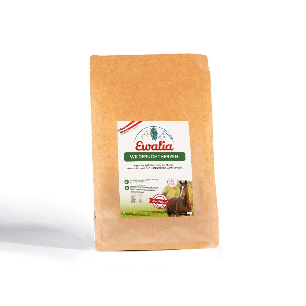 EWALIA Wildfruchtherzen Leckerli für Pferde 1kg